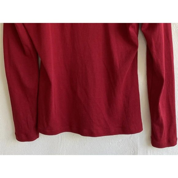 COPY - Talbots Knit Top Large Red Pleated Gathered Neckline Studs Beads Long Sl… - Picture 8 of 9